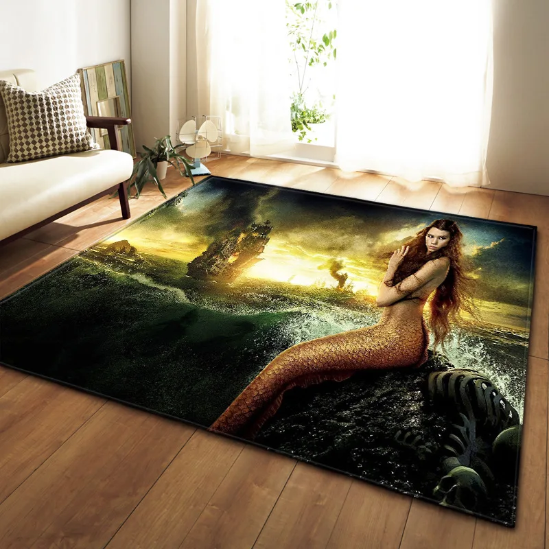 Dream Mermaid ковер украшение для спальни девочки коврики детские коврики для игр мягкие фланелевые домашние ковры для гостиной коврики чайный коврик для стола - Цвет: Y180830-E005