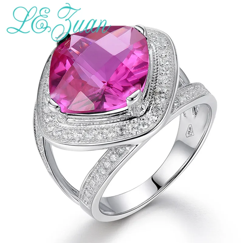 L & zuan Настоящее серебро 925 пробы ювелирное изделие кольцо зубец 7.48ct розовый