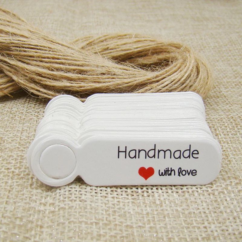 Милый крафт/белый с днем рождения мой принц спасибо Подарочная бирка 100 шт +