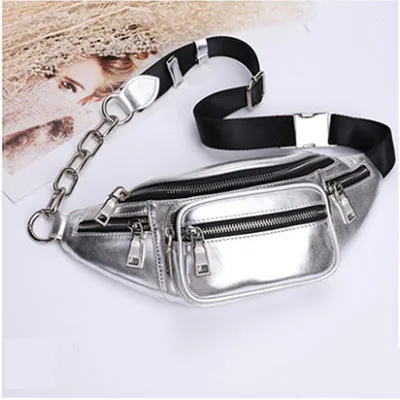 silver cowhide Nuleez Натуральная Воловья кожа поясная сумка женская сумка на одно плечо нагрудная сумка женский модный кошелек популярный - Цвет: silver cowhide