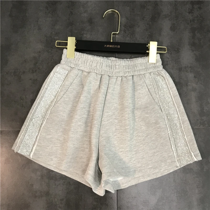 2019 летние новые женские шорты с тремя точками со стразами|Женские шорты| |