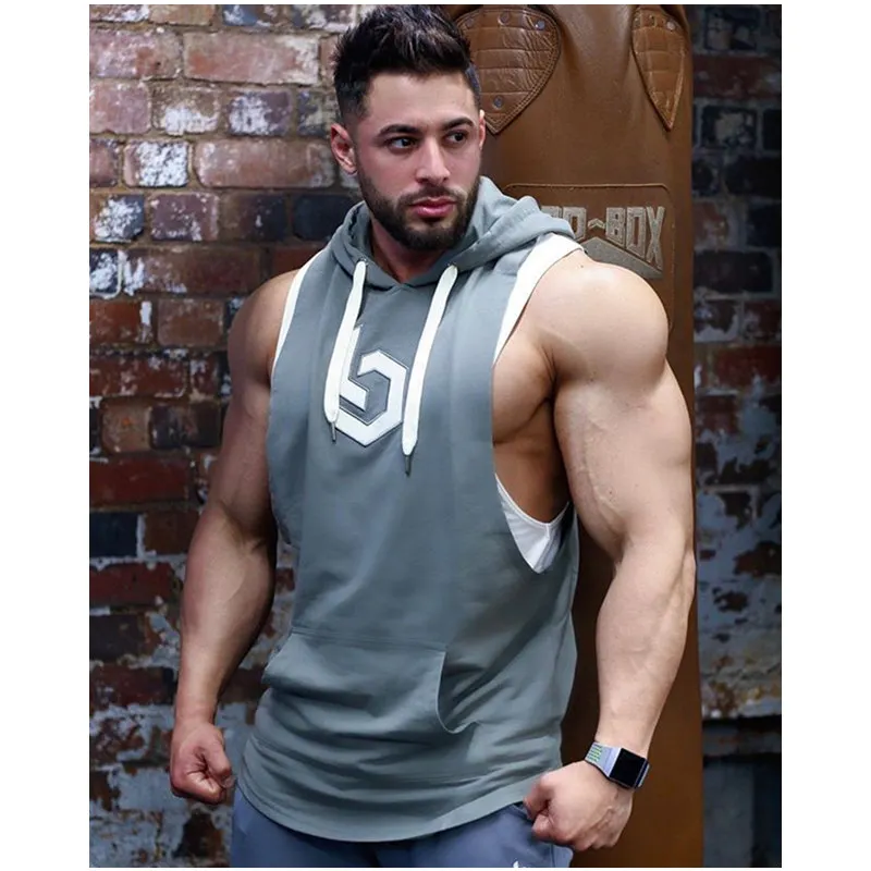 Летняя майка для бодибилдинга мужская спортивная одежда фитнеса жилет с
