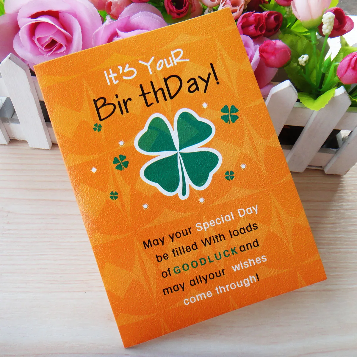 12 секунд голосового запись звука открытка Клевер узор день рождения|card sculpture|card