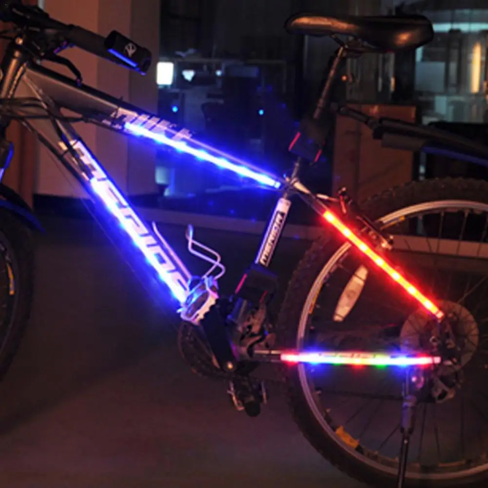 Bicycle LED Strip Lights Mountain Bike Riding Frame Wheel Spokes Decorative Warning Light Reflector Accessories | Спорт и