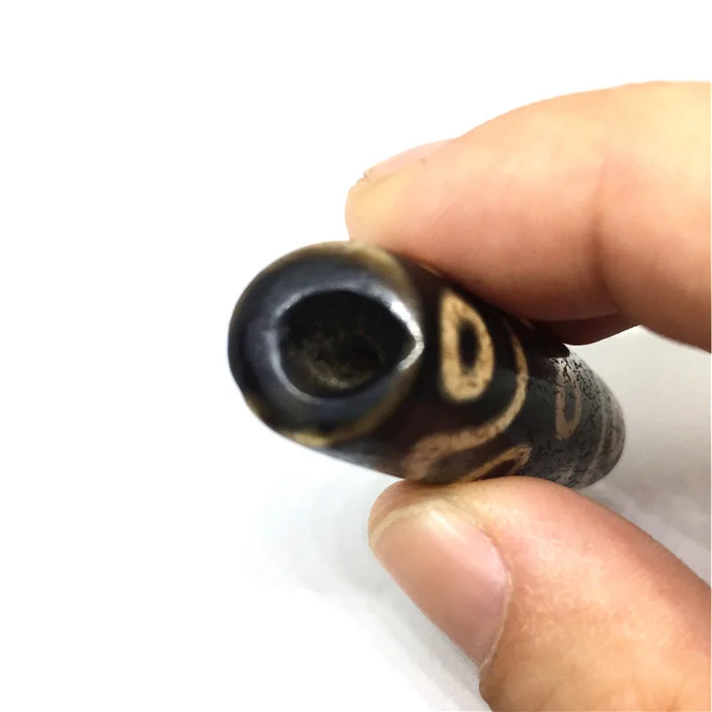 

Big Hole Old Bead Natural Special 9 Eyes Amulet Tibetan Dzi Beads Loosing Beads for Pendant and Necklace Making