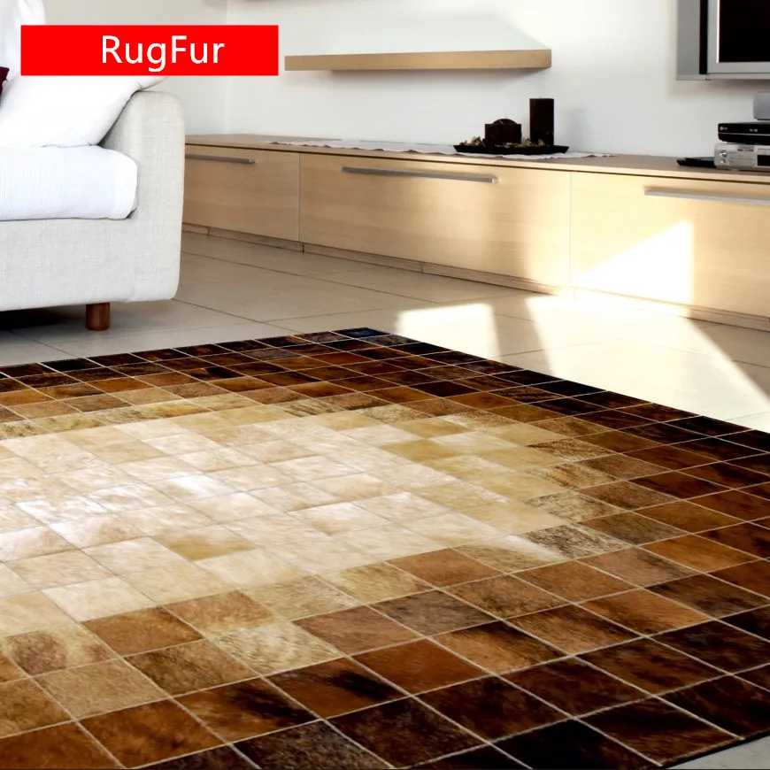 

patchwork cowhide rug RF-B02 mosaik beige-brown