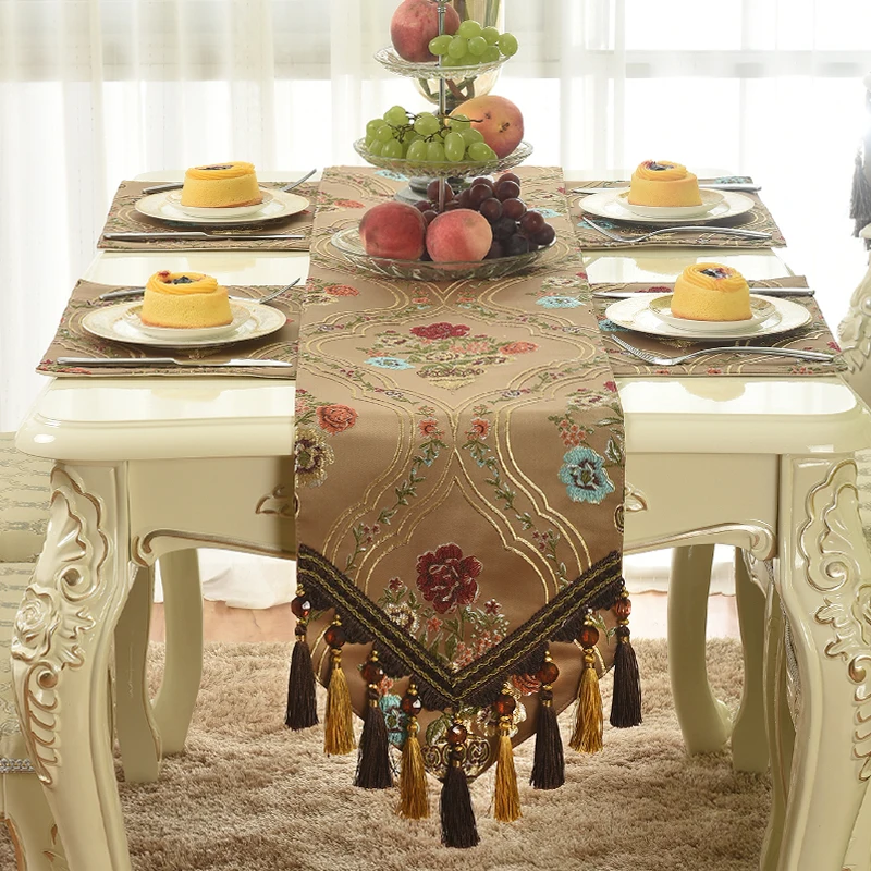 

Hot sales! Fashion Exquisite Table Runner Placemat Table Flag Placemat Tablecloth Wedding Banquet Table Decor Cloth Custom Made