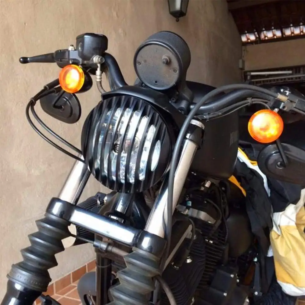 Черная Алюминиевая накладка на гриль 5 3/4 дюйма для мотоцикла Harley 75 переднюю фару