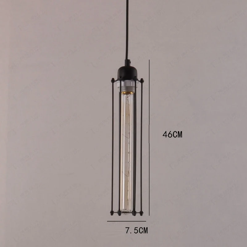 

New fashion vintage black iron pendant light bar loft long shape pendant lamp AC220/110v E27 bulb
