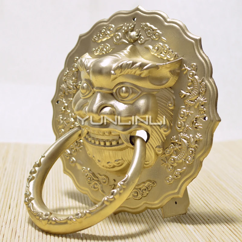 Бронзовая деревянная дверь винтажный антикварный дверной молоток в китайском