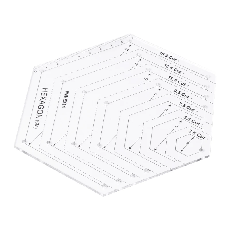 Hexagon Quilting Ruler Patchwork Plastic Template DIY Sewing Tools Useful