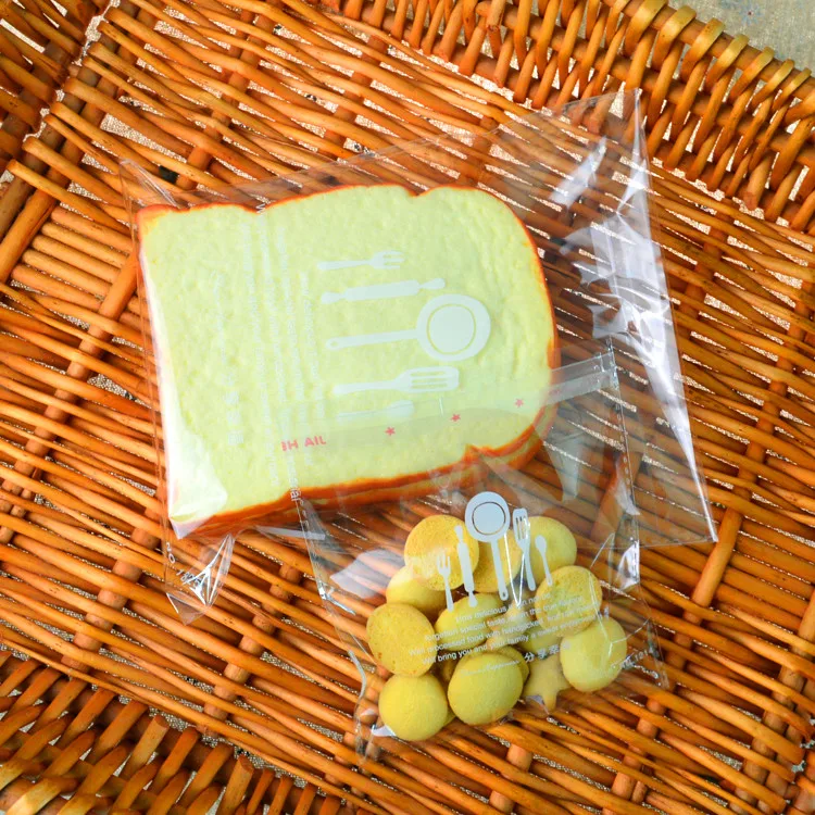 Самоклеющиеся пластиковые пакеты для упаковки печенья ясные хлебобулочные