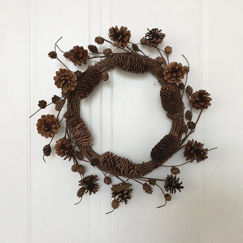Искусственный Pinecone гирлянда двери висячие украшения Рождественский венок для домашнего декора MAL999