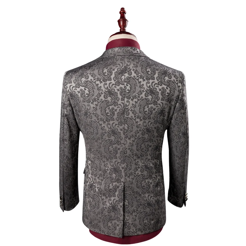 OSCN7 3 шт. серебряный костюм для мужчин Slim Fit 2019 необычный сценический певицы