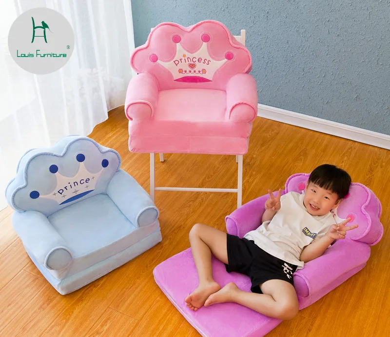 

Louis Fashion Children Sofa Folding Cartoon Cute Lazy Person Lying Seat Baby Stool Kindergarten Can Be Disassembled Washed