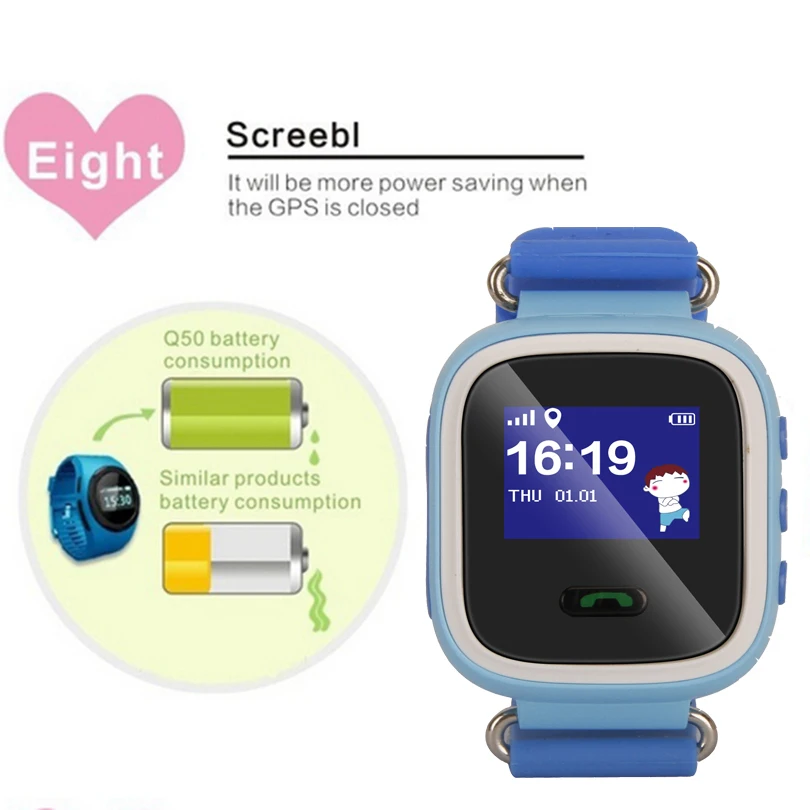 2017 лучшие продажи дисплей анти потеря GPS детские безопасные Смарт часы Q60S PK Q60