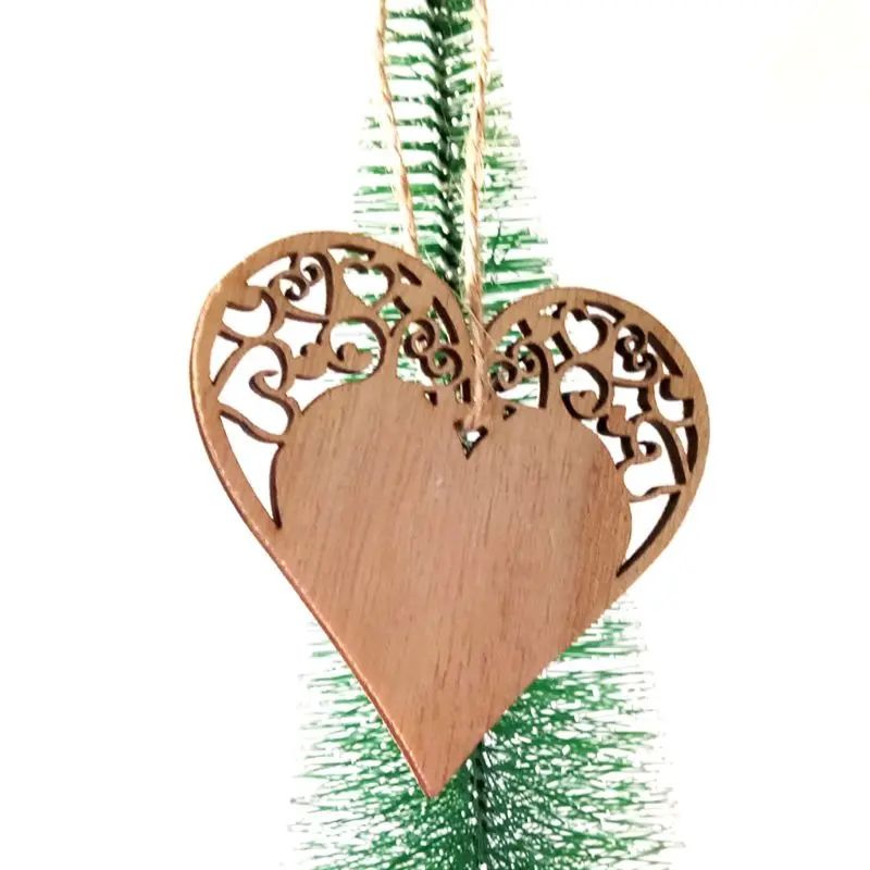 3 шт./компл. винтажные Рождественские Подвески в форме сердца с веревкой орнамент