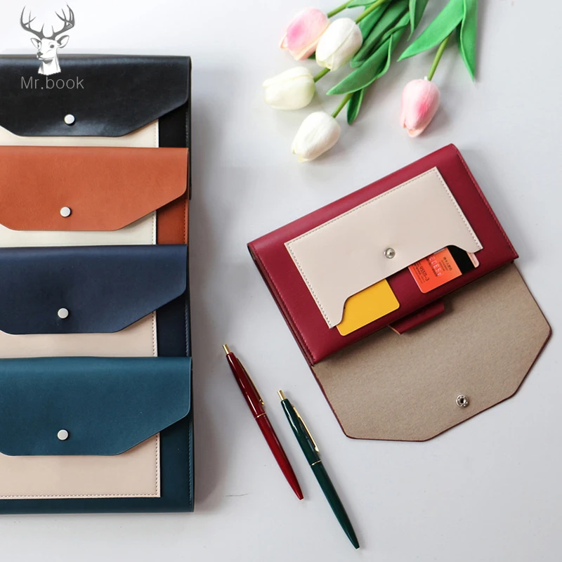 Портативный бизнес-органайзер для обложки ноутбука с 4 шт. записные книжки из