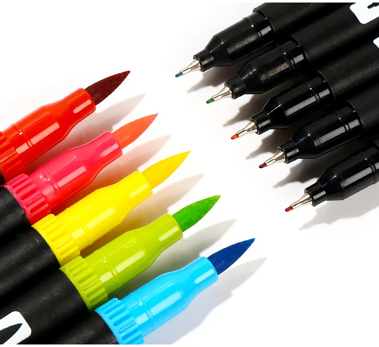 12/18/24/36/48/72/100 Colors Dual Brush Art Markers Pen Fine Tip and Brush Tip Pens for Journals Coloring Books Calligraphy