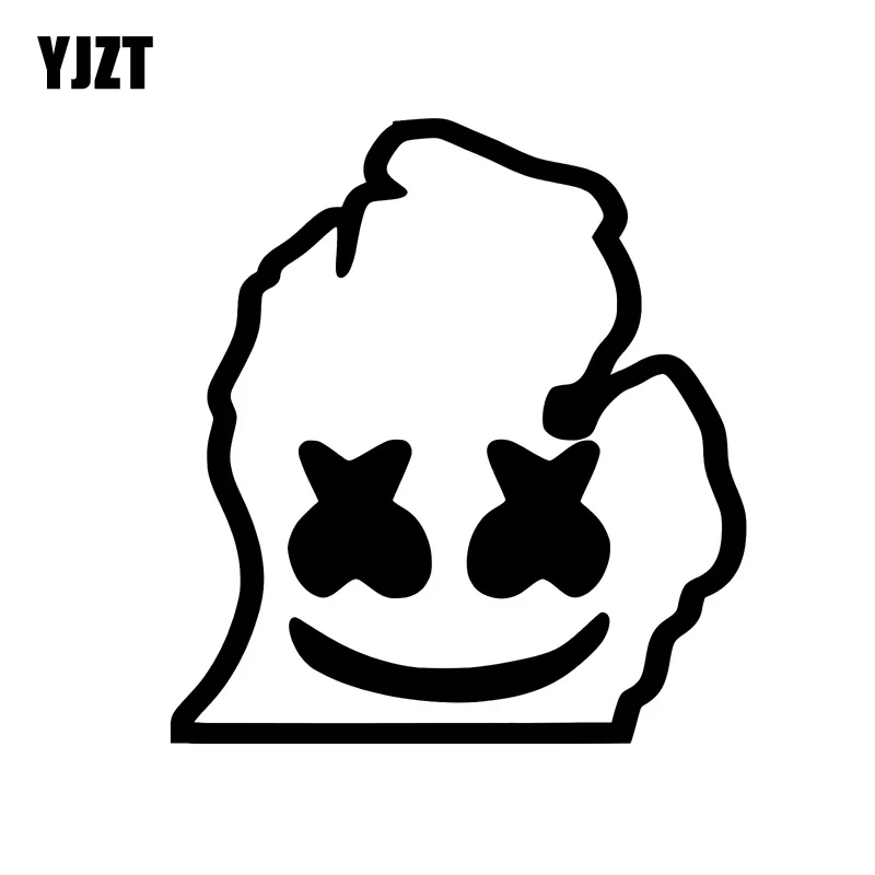 

YJZT 12,1 см * 13,2 см Индивидуальная забавная виниловая наклейка с лицом, автомобильная наклейка, черная/Серебристая ткань