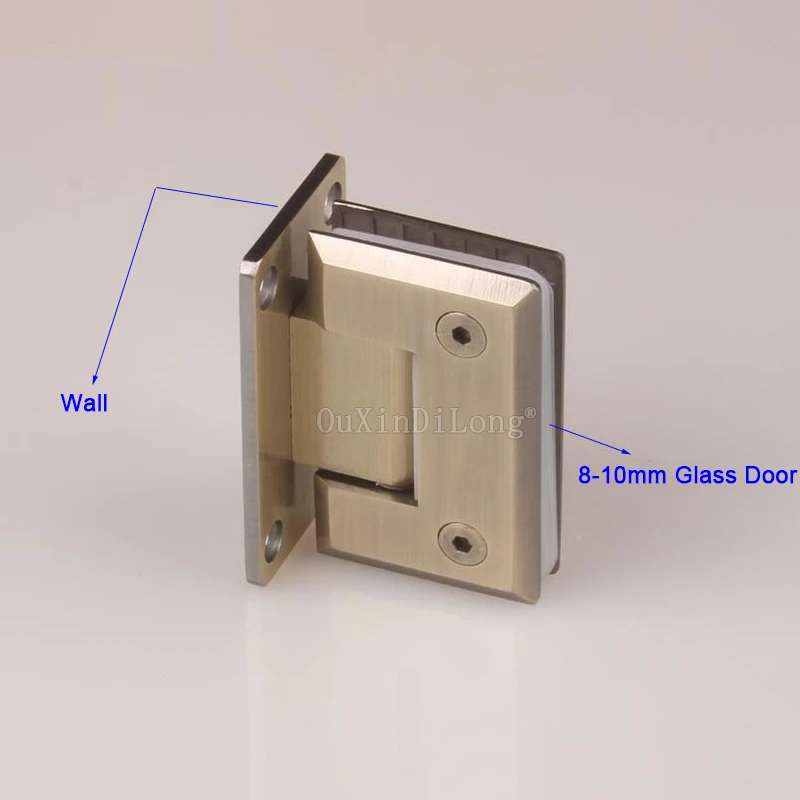 HOT 2PCS Bronze Stainless Steel Shower Door Hinges 90 Degree Wall to Glass Bathroom Clamp for 8-10mm | Обустройство дома
