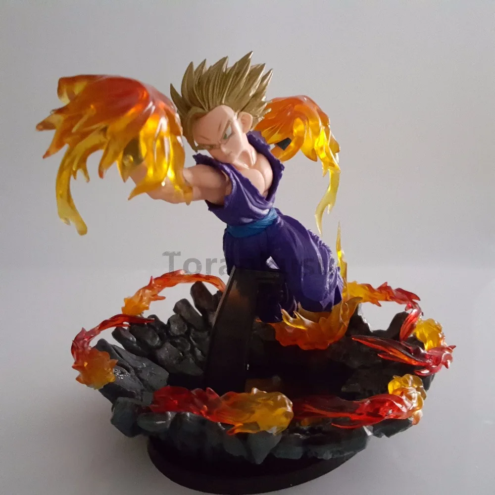 Dragon Ball Z Gohan Super Saiyan Fire Fist ПВХ фигурки, светодиодный светильник, аниме Dragon Ball Super Son Gohan фигурка DBZ игрушка