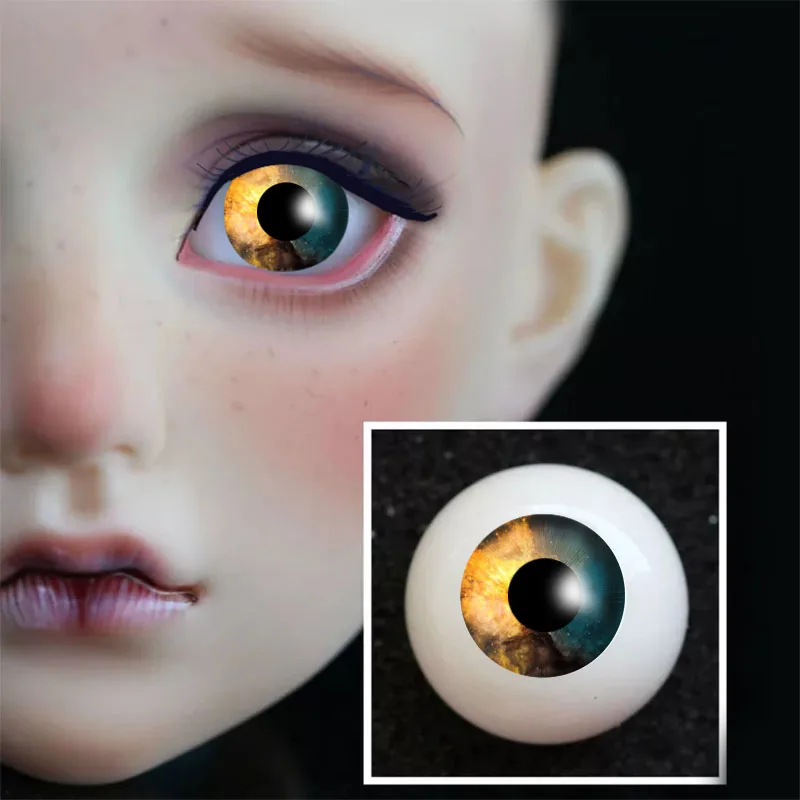 with pupils BJD eyes 8 мм 12 мм 14 мм 16 мм 18 мм 20 мм 22 мм акриловый глаз мяч для BJD кукла ручной работы без зрачков ночной глаз 1/4 1/6 SD кукла - Цвет: with pupils