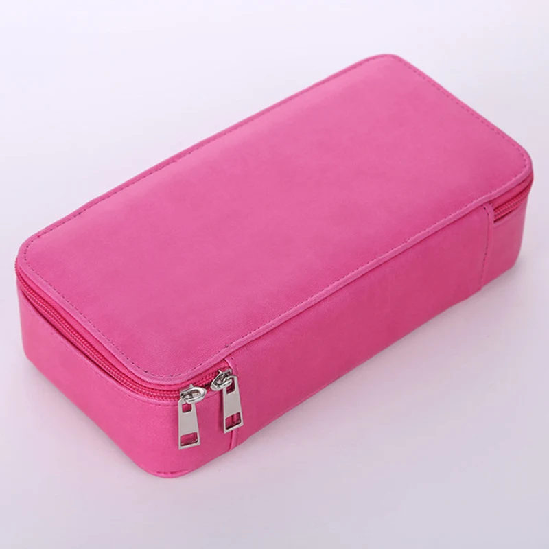 

Pencil Case Square PU Leather Stationery Solid Color School Supplies Multi-functional Sketch Drawing Pen Bag Art Pencil Bag Box