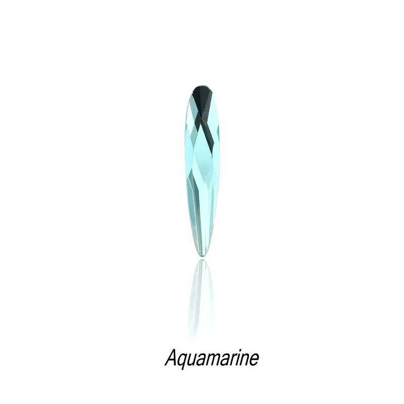 aquamarine 20pcs QIAO 6*30 мм большой размер не горячей фиксации стекло камень одежды Flatback Стразы 20 шт./лот - Цвет: aquamarine 20pcs