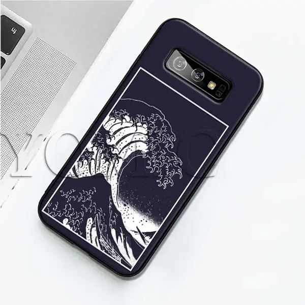 003 Черный силиконовый чехол Hokusai The Great Wave для samsung Galaxy S10 S10e S8 S9 Plus S7 A40 A50 A70 Note 8 9 мягкий чехол - Цвет: 003