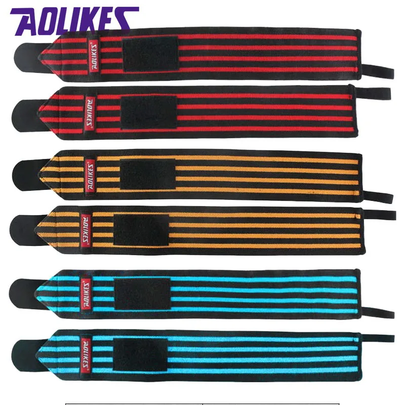 AOLIKES 1 пара наручных ремней, поддерживающие повязки для powerlifting fitness Sport наручных полос, лямки для тренажерного зала, 3 цвета, необходимые для тренировок
