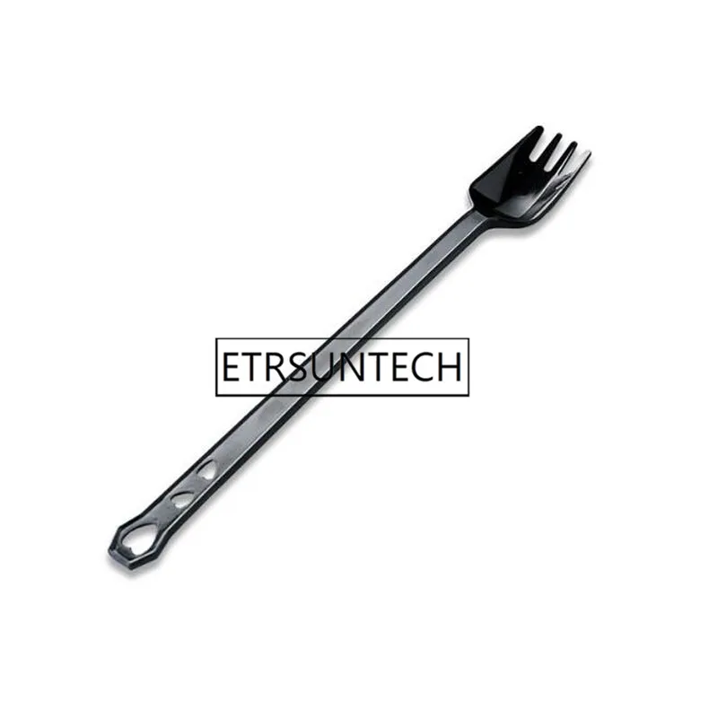 Bestellen 1000 Stücke Einweg Kunststoff Rühren Löffel Lange Gabel Transparent Snack Obst Gabel Set Stick Cocktail Dekoration Kunststoff Pick