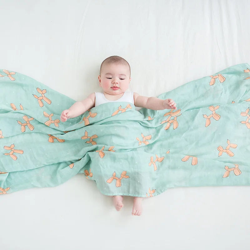 

Multifunctional Bamboo Cotton Soft Baby Swaddle Blanket Muslin Infant Wrap Bath Towel Baby Bedding Blanket For Newborn 120*120cm