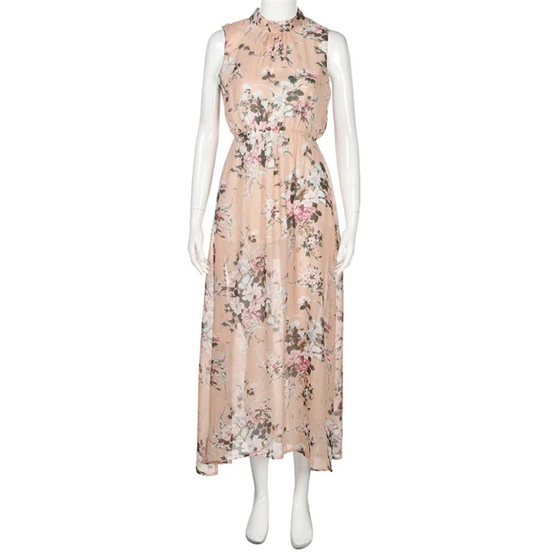 Женское шифоновое платье без рукавов с цветочным принтом CHAMSGEND повседневное