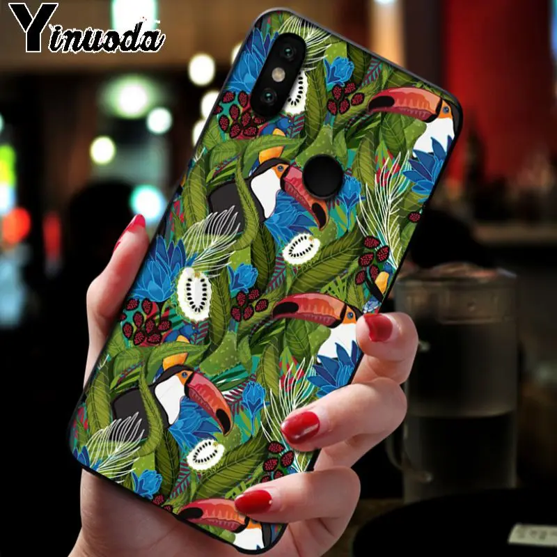 Чехол для телефона Yinuoda с тропическими растениями тукан попугай xiaomi redmi 7 5plus 6pro 6a 4x