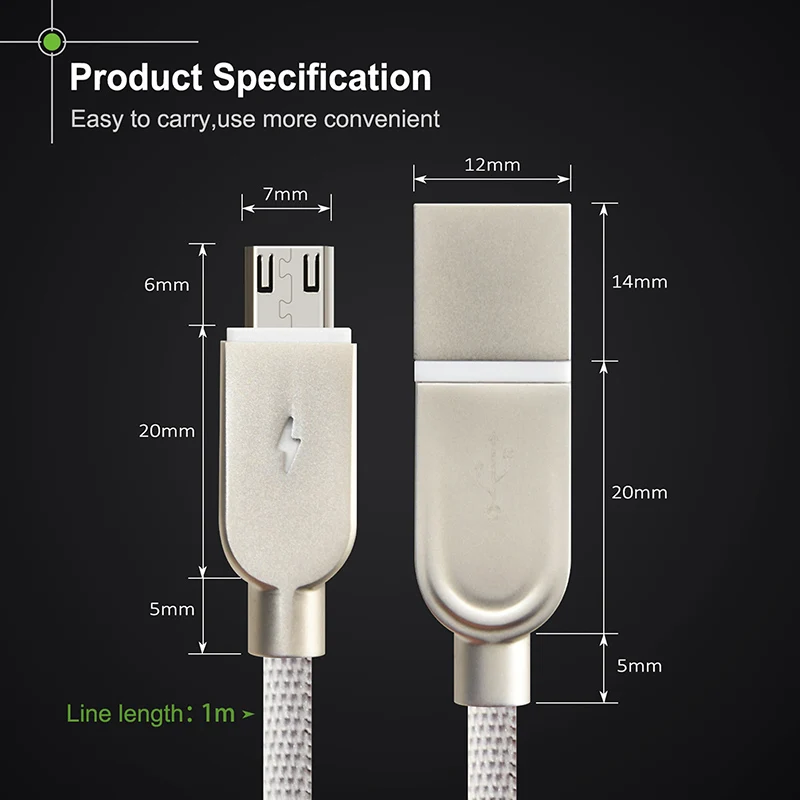 CABLETIME кабель Micro USB с изоляцией питания шнур для зарядки Micro Usb зарядное устройство для samsung Android цинковый сплав светодиодный USB кабель C144