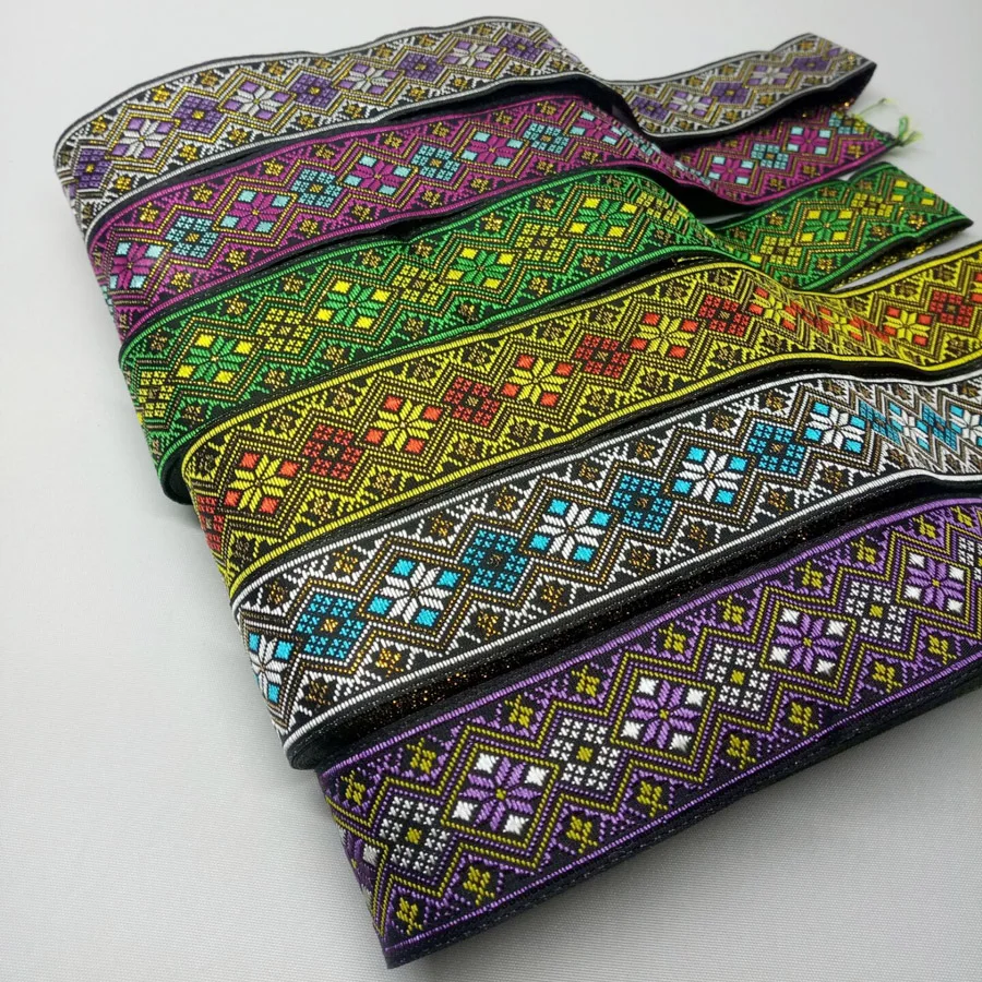 Сделай Сам жаккардовый полосатый тканый ленточный шнур в этническом стиле