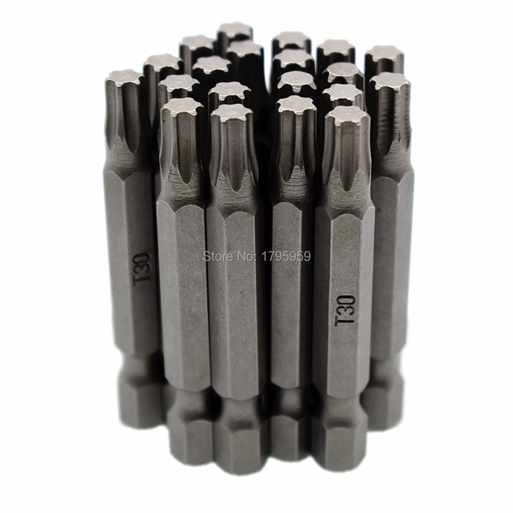 Отвертка Torxe биты инструменты Быстросменные 1/4 ''шестигранный хвостовик Magntic T30 головка звезды Отвертка сверла 50 мм длиной 20 штук в комплекте