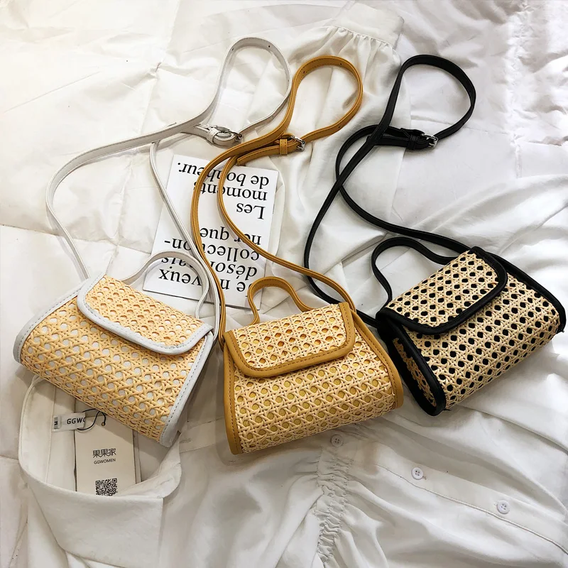 Летняя Соломенная женская сумка 2019 Лето плетеная Сумка из ротанга ручная тканая