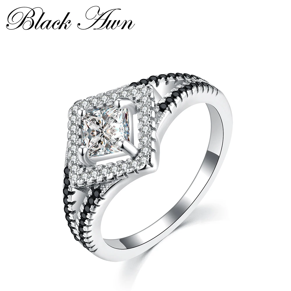 Женское кольцо из серебра 100% пробы с черно белым камнем|ring for|rings for womenring ring |