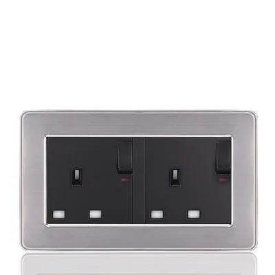 D 146 Uk универсальная двойная розетка с 4 Usb зарядка Порты и разъёмы для мобильного Выход стены Мощность выход Нержавеющая сталь Панель Южная Африка - Тип: D