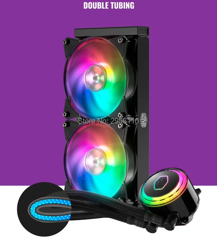 Кулер Cooler Master cpu жидкостный кулер 120 мм RGB тихий вентилятор для Intel 775 115X2011 2066 и AMD AM4 AM3+ cpu кулер для воды PC радиатор