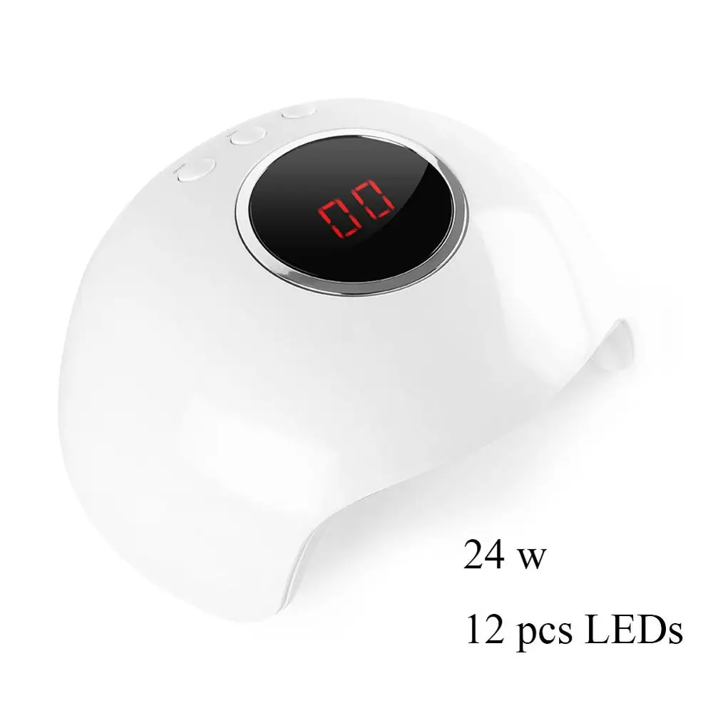 24W White 12PCS LEDS Высокий порошок Сушилка для ногтей 24/48/54/72 Вт Светодиодная УФ-лампа для сушки ногтей лампа для сушки гель-лака для маникюрная лампа для ногтей гель лак для ногтей Сушилка для ногтей Инструменты - Цвет: 24W White 12PCS LEDS