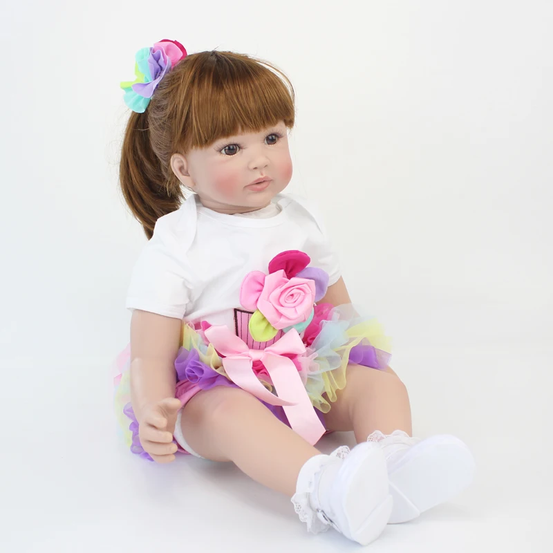 60cm Silicone Reborn Baby Doll Toys Like Real Vinyl Princess Toddler Babies Dolls Girls Bonecas Birthday Gift Present Play House | Игрушки и