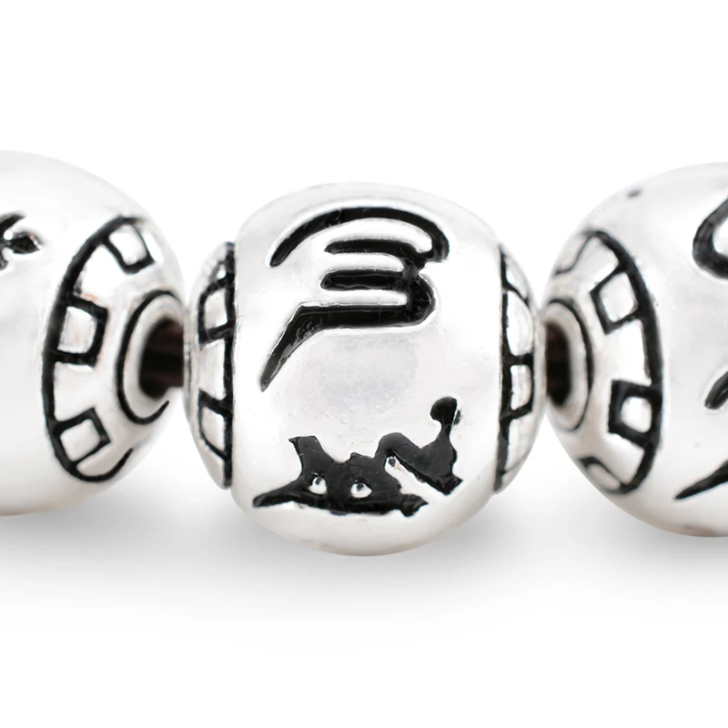 MOFRGO Charm изящный винтажный медитация Тибетский буддизм покрытый серебром браслет