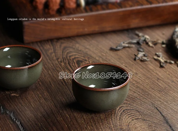 WIZAMONY 1 шт. Китайский Longquan Celadon фарфор железная глина кунг-фу чайная чашка чайное блюдце чаша для чая 50 мл китайский заварочный чайник КИТАЙСКИЕ чашки