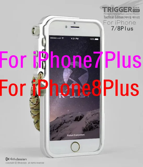 Silver for IP 7P 8P Пусковой металлический бампер для iphone X 7 8 5 5S SE 4 6 6S Plus 4thdesign Премиум авиационный алюминиевый бампер чехол для телефона tactical edition - Цвет: Silver for IP 7P 8P