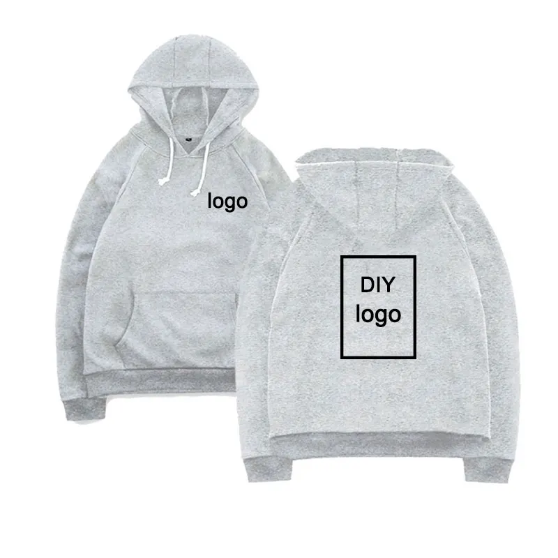 Customized logo Print Hoodies wholesale Sweatshirts comfortable cotton hoodies Unisex DIY Logo Streetwear drop shipping clothing