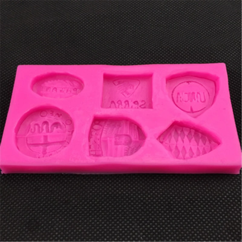 Мини 6 видов брендовый логотип автомобиля DIY Fondant силиконовая форма для выпечки
