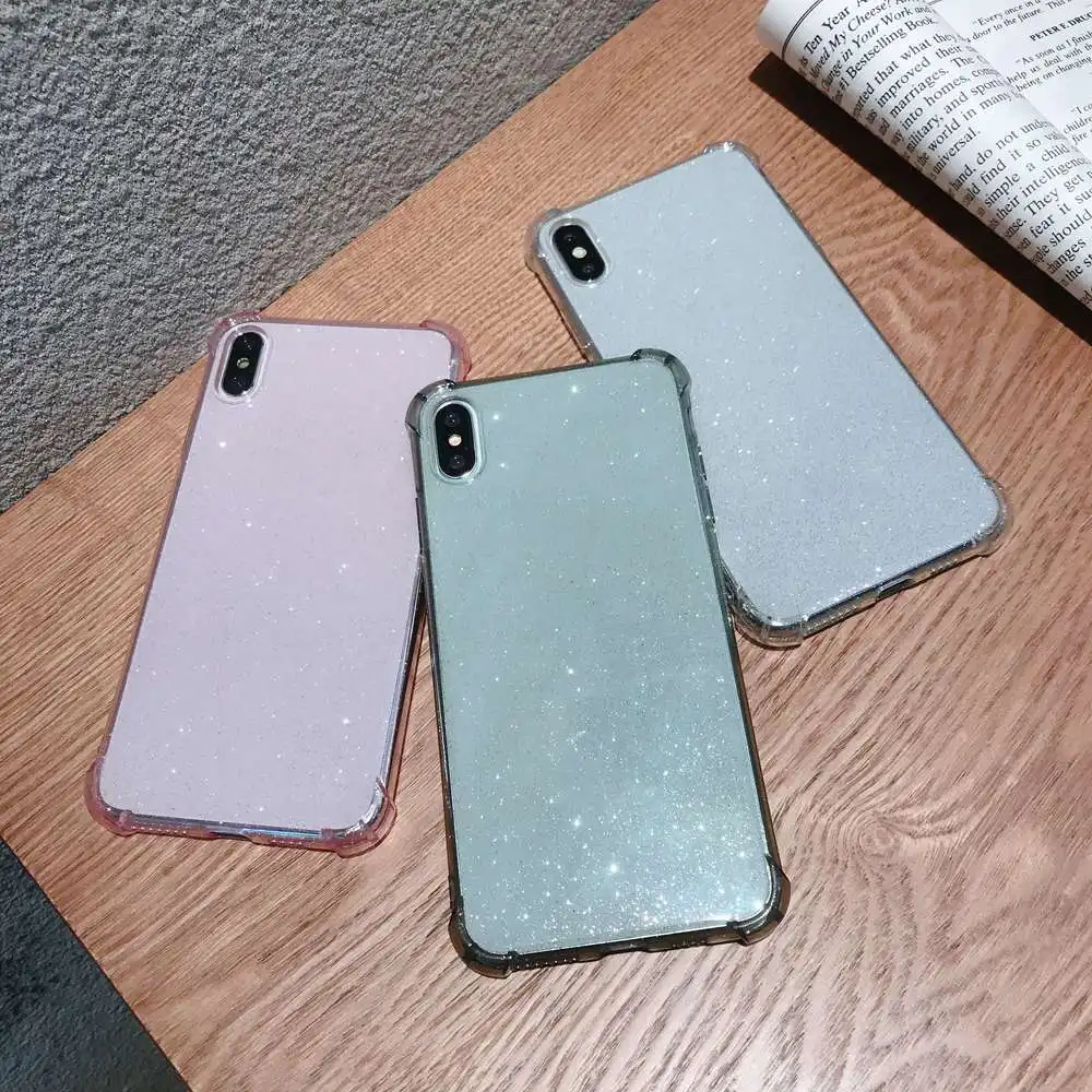 KISSCASE блестящий чехол для телефона iPhone XS Max X противоударный прозрачный мягкий ТПУ